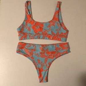 Kulani Kinis Blue and Orange Floral Bikini